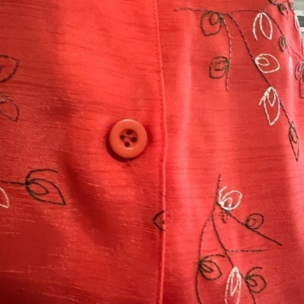 Selene Sport bright orange button down, Size XL. Like new condition. - Picture 3 of 7